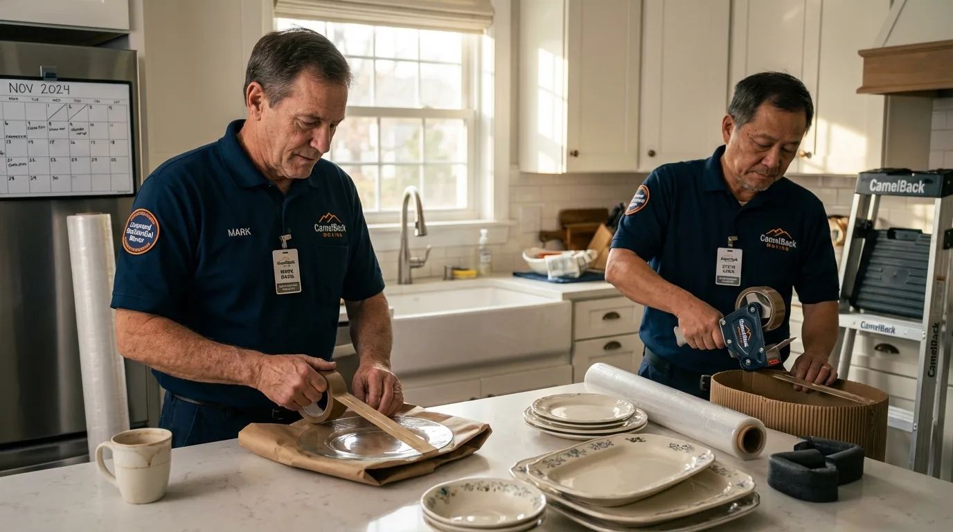 Professional crew packing kitchen dishware in Culver City, CA